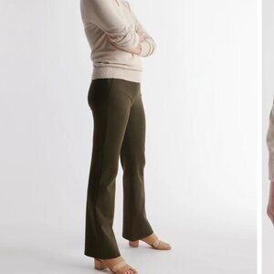 Quince Flared Ultra-Stretch Ponte Bootcut Pants | Olive | Small